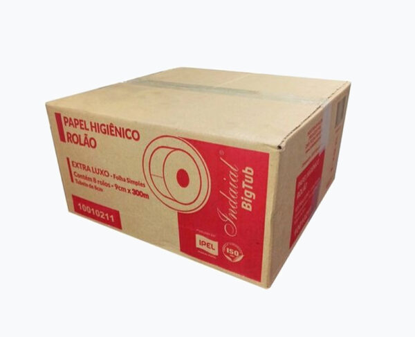 Papel higiênico Indaial big tubo folha simples 9x300 8 rolos