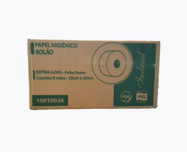 Papel higiênico rolão Ipel 8 unidades de 200m celulose virgem folha dupla