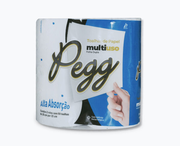 Papel toalha Pegg folha dupla 60 folhas 20X22