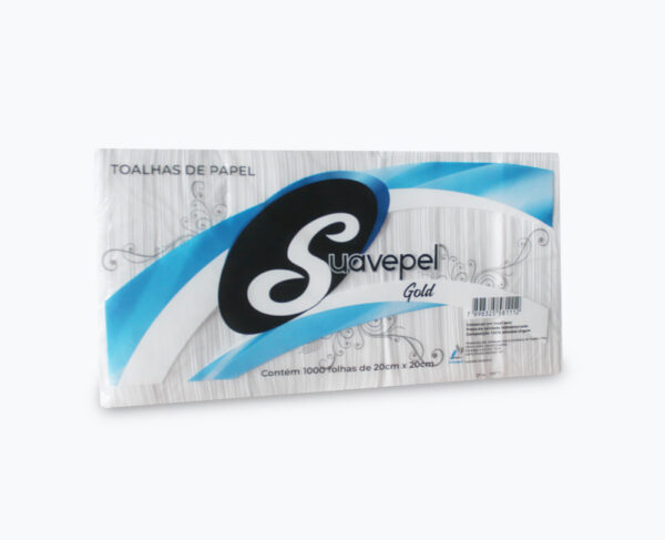 Papel toalha interfolhado Suavepel 100% celulose 28g 20X20 1000 folhas