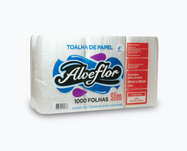 Toalha de papel Alveflor Interfolha Duas Dobras Slim