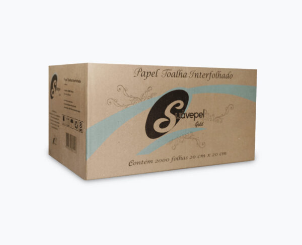Papel Toalha Interfolhado Suavepel Gold 100% celulose virgem 20x20x2000
