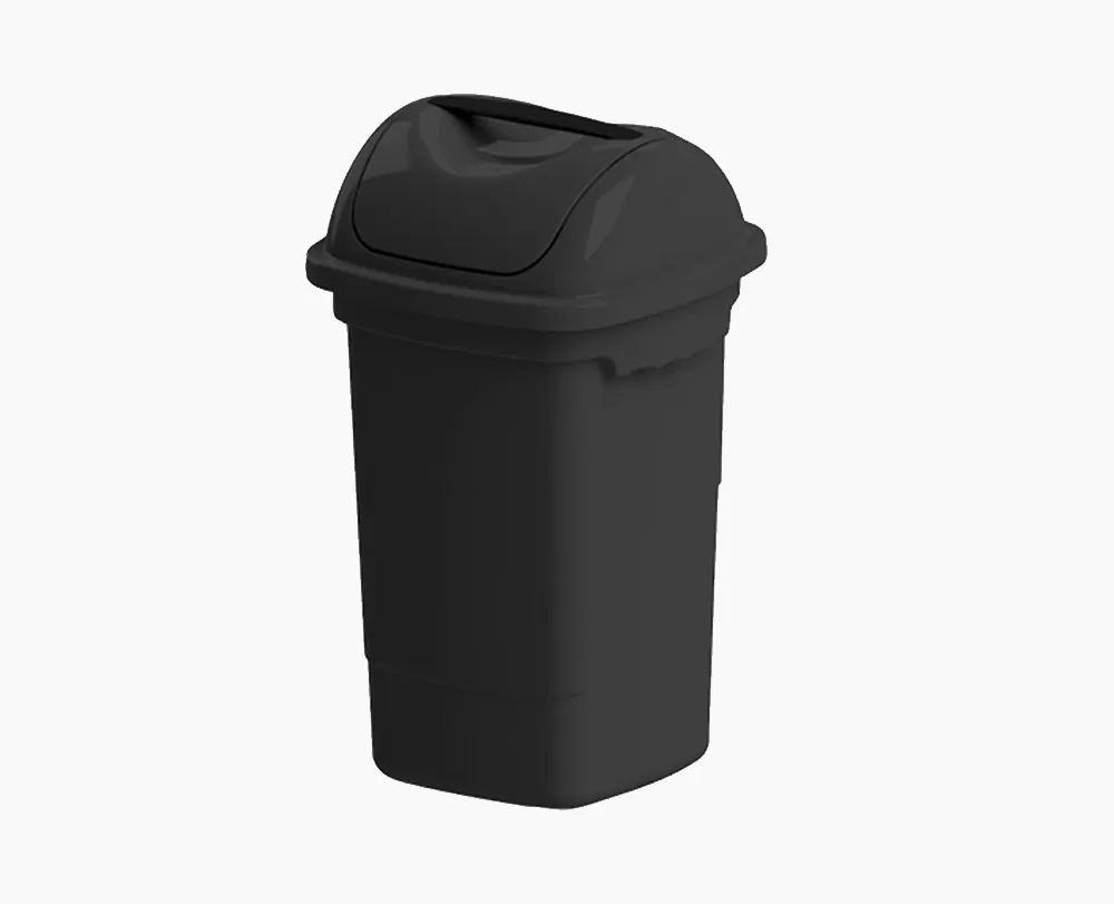 Lixeira 14L com tampa basculante preta