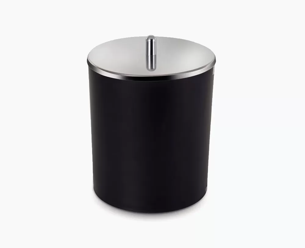 Lixeira 5L preta com tampa inox